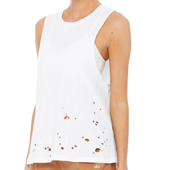 alo yoga distressed tank